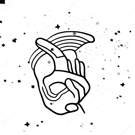 Cat Paw Human Hand With Red String With Butterflies And Stars With C And H And 2021