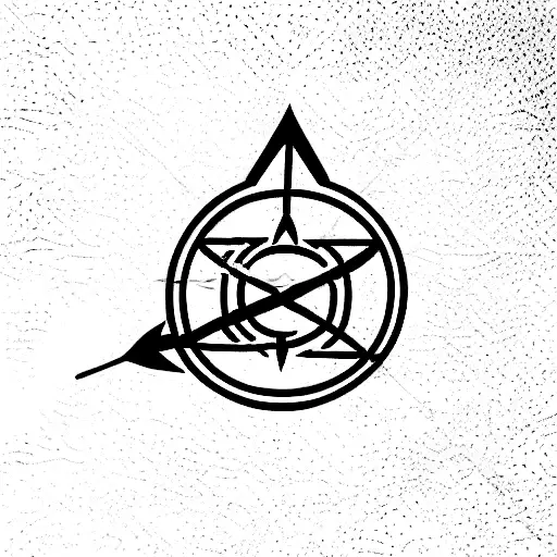 Arrow With Runes And Earth Globe