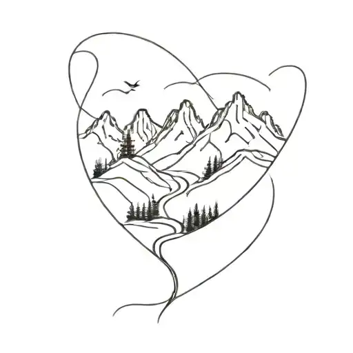 Hiking Trail Winding Through A Mountain