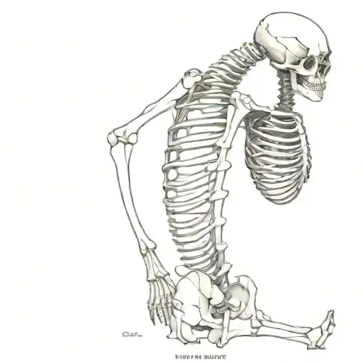 Spine And Pelvis Skeleton In Black