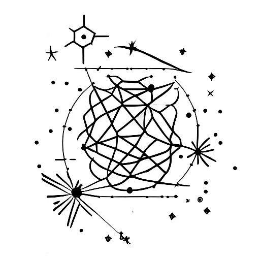 A Minimalist Tattoo Of A Serotonin Molecule Shaped Like A Shooting Star