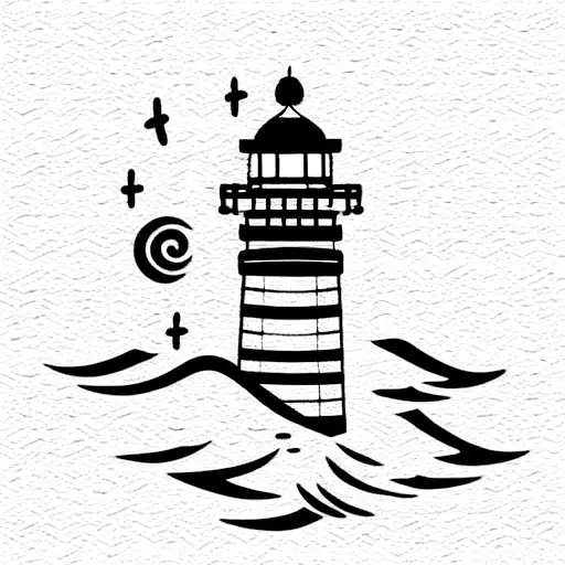 Lighthouse With A Wave And Itachi's Sharingan