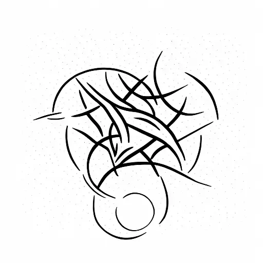 A Minimalist Tattoo Of A Psychology Symbol With A Moon And Stars