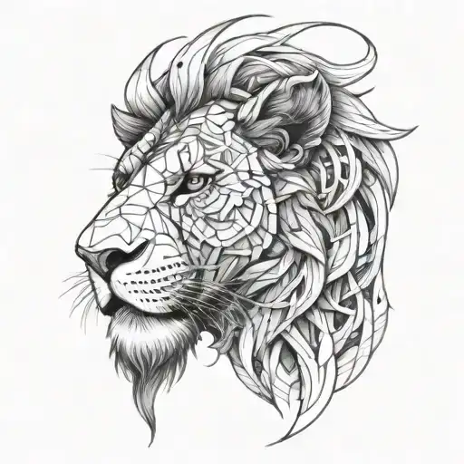 Cyborg Lion Face