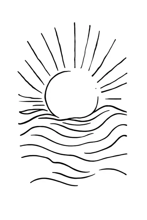 Sun And Ocean Waves
