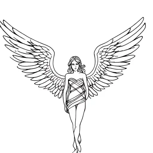 Woman Angel Wings Wrapped