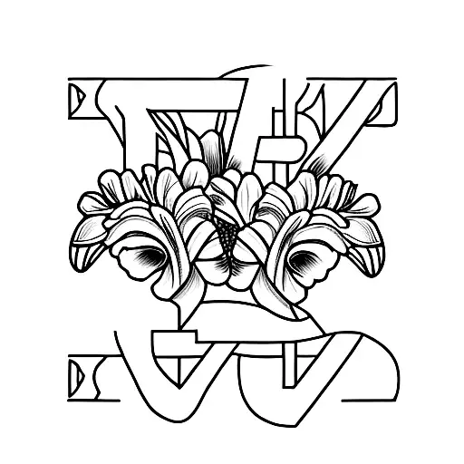 Violet Iris Daisy Tulips With The Letters A And H