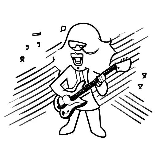 Rock-inspired Video Game Character Playing A Guitar Solo