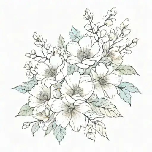 A Delicate Floral Arrangement Incorporating The Birth Flowers Of Each Month