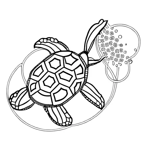 A Minimalist Tattoo Of A Serotonin Molecule Shaped Like A Turtle