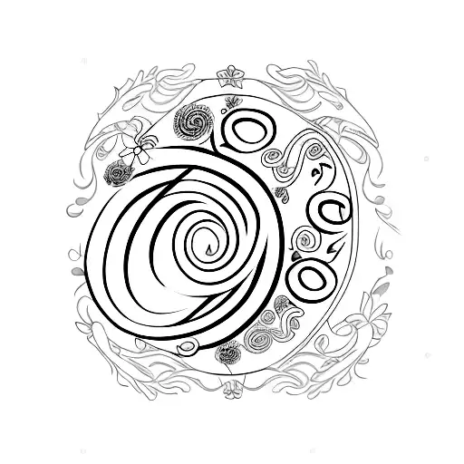 A Treble Clef Composed Of Intricate Floral Patterns