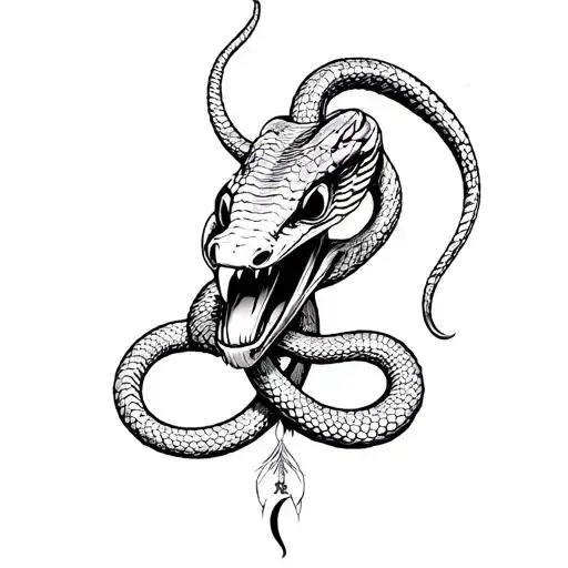 American Traditional Snake Head