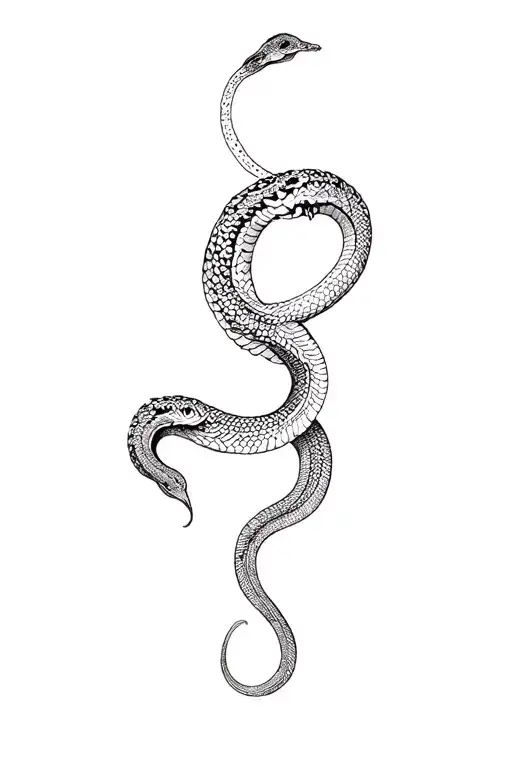 Snake With Light Floral Pattern Leg Tattoo Design