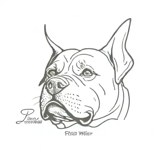 Rottweiler Ears With Lena Written In Cursive Underneath