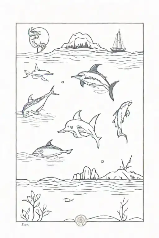 Marine Theme With References To Nature Scene