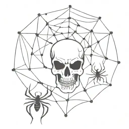 Underground Black Spider Web Skulls