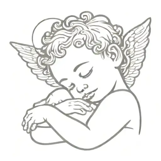 African American Renaissance Cherub Sleeping