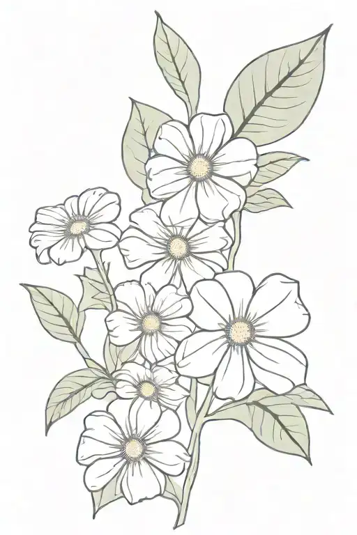 Daisies And Elephant Ear Leaves