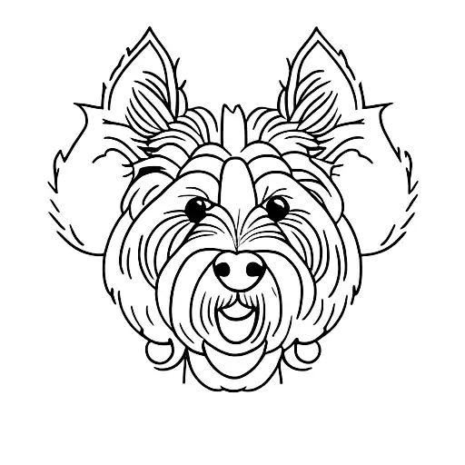 Create A Minimalist Tattoo Of A West Highland White Terrier Playing With A Football