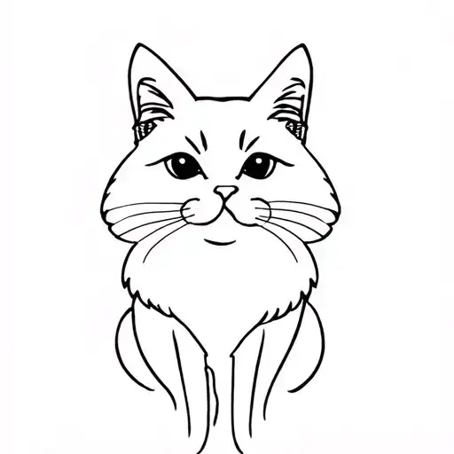 Elegant Fluffy Cat Silhouette