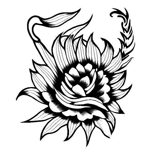 Lion Flowers Angels Dragon