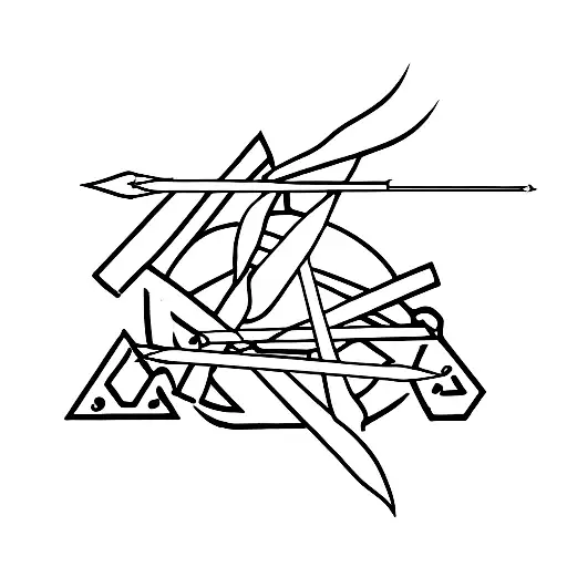 A Bow And Arrow Shooting Through A Vibrant Korean Landscape