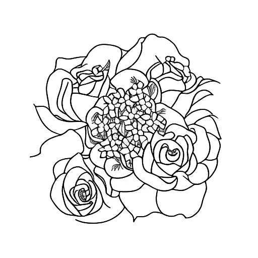 The Word Fortitude With Flowers