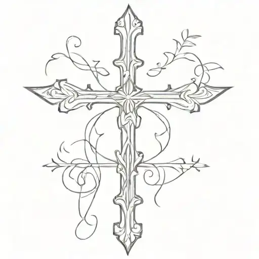 Sword In The Shape Of A Cross Design Decor