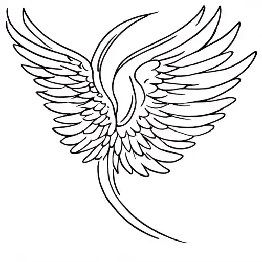 Super Simple Red Angel Wing Outline With Number