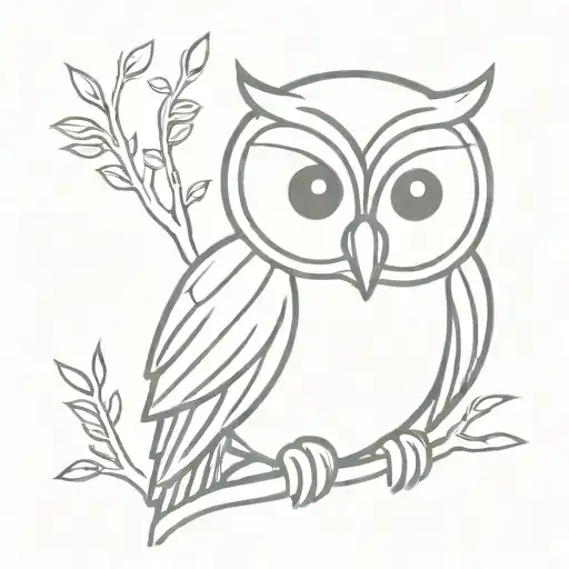 Line Owl Sitting