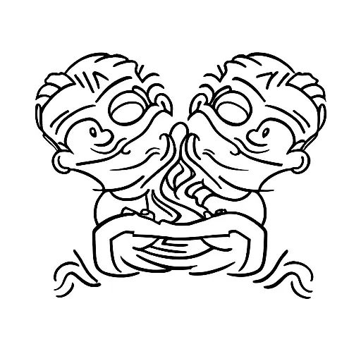 Two Little Brothers Sitting Side By Side