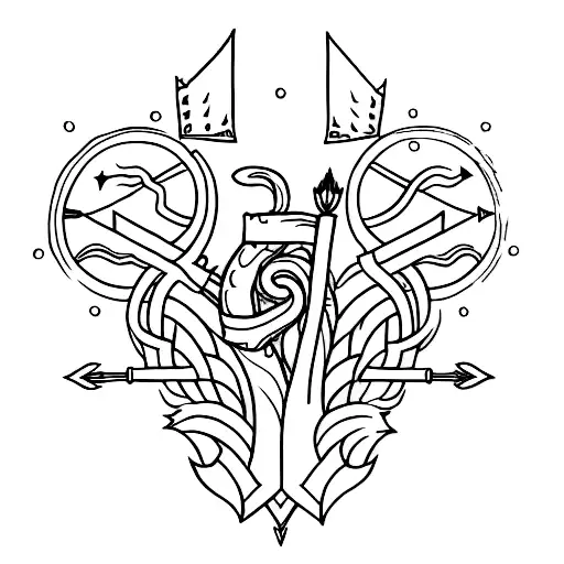 Create A Tattoo Design That Incorporates An Anchor And Arrow In A Blackwork Style