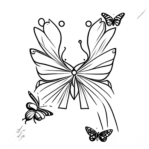 Swallow Bird With A Small Butterfly