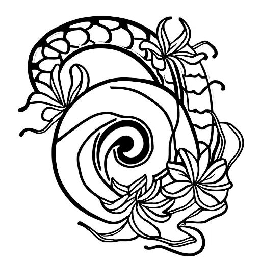 Detailed Snake With Iris Godfrey Owen Flowers And A Hidden Geass Symbol