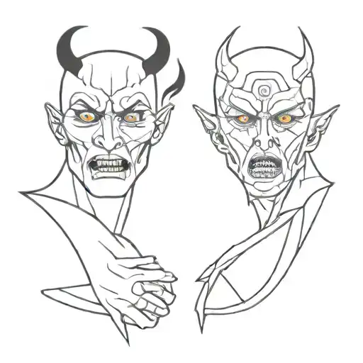 2 Faced Demon One Bored And One Angry