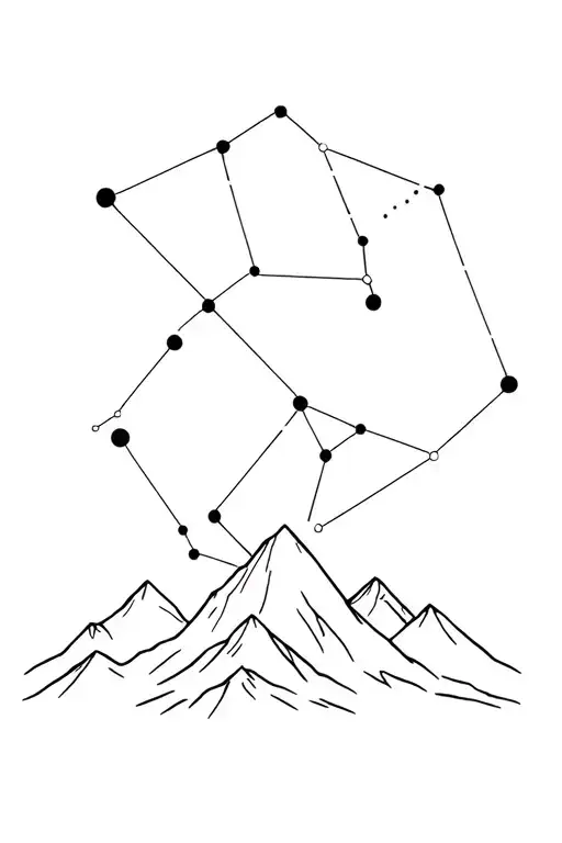 Constellations Above Mountain Range