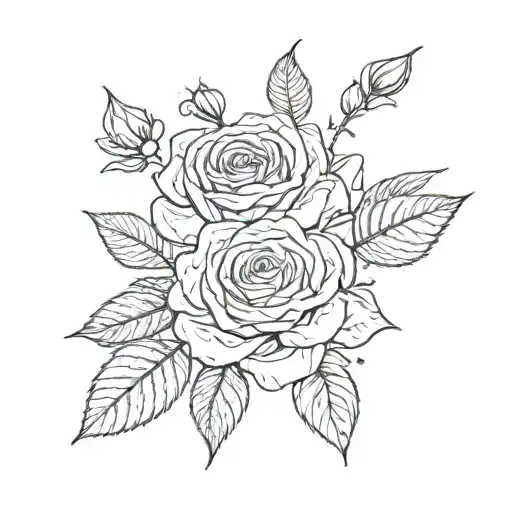 Roses And Honeysuckle Flowers