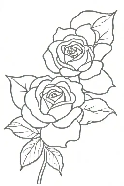 Line Art Simple Rose