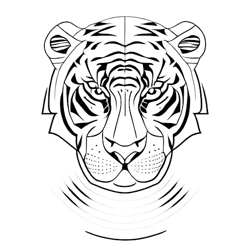 Create A Minimalist Tattoo Of A Football With The Pattern Of Tiger Stripes