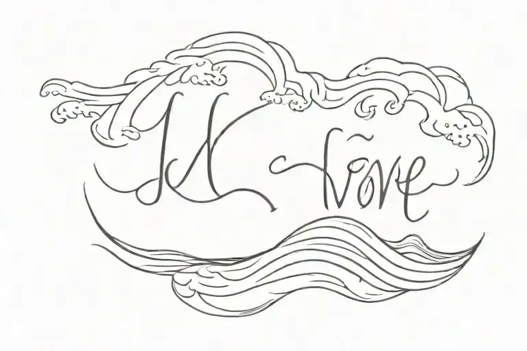 Beach Wave With Jc Letters Inside