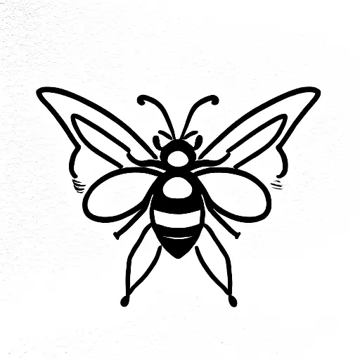 Bee With Question Mark In Wings