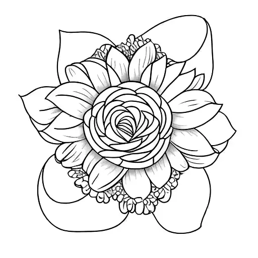 Flower Jewelry Line Art