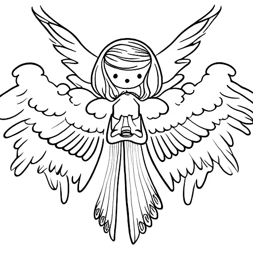 Angel With Oustretched Wings Holding Birthdates