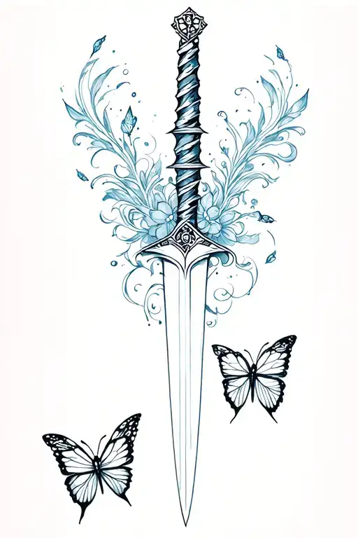 I Want A Dagger Paired With A Butterflies Surrounded