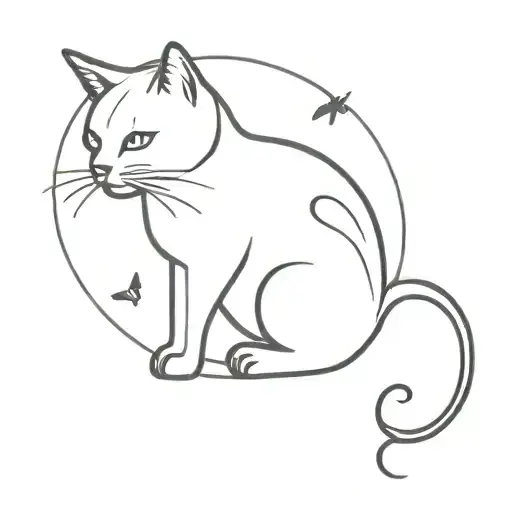 No Detailed Cat Smelling A Semi Colon Butterfly Made