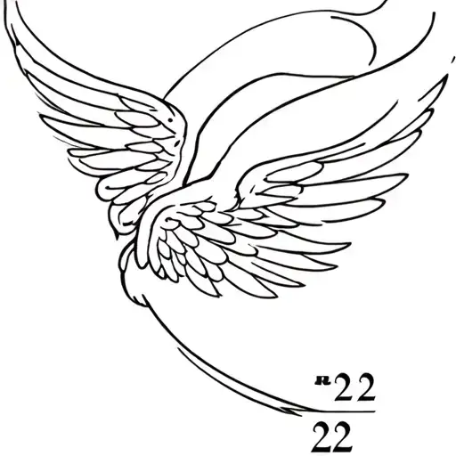 Red Wing Outline With Number 22