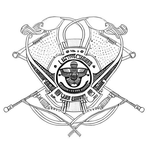 An Intricately Designed 45 Caliber Gun Intertwined With A Thin Blue Line Symbolizing Law Enforcement