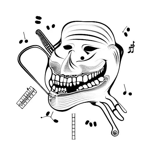 A Dental Chair With A Coffee Mug And Musical Instruments Scattered Around