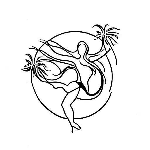 A Silhouette Of A Dancer On A Beach At Sunset