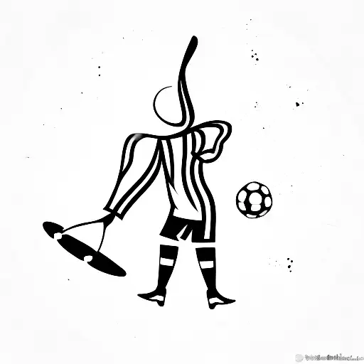 A Silhouette Of A Soccer Player With Musical Instruments As Legs
